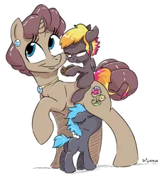 Size: 2812x3083 | Tagged: safe, artist:dilarus, banned from derpibooru, deleted from derpibooru, derpibooru import, oc, oc:bass (dilarus), oc:beat (dilarus), oc:honeysuckle (dilarus), unofficial characters only, earth pony, pegasus, pony, unicorn, breastfeeding, commission, cookie, ear piercing, earring, eating, eyes closed, female, filly, floppy ears, food, implied crotchboobs, jewelry, mother, mother and child, mother and daughter, necklace, nonsexual nursing, nursing, piercing, pregnant, raised hoof, simple background, smiling, suckling, transparent background