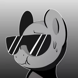 Size: 500x500 | Tagged: safe, artist:little-tweenframes, banned from derpibooru, deleted from derpibooru, derpibooru import, oc, oc:anon, ponified, unofficial characters only, pony, anonymous, grayscale, monochrome, solo, sunglasses