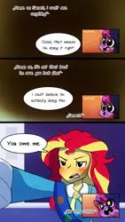 Size: 720x1280 | Tagged: safe, artist:little-tweenframes, banned from derpibooru, deleted from derpibooru, derpibooru import, sci-twi, sunset shimmer, twilight sparkle, comic:the wonder scouts, series:sciset diary, equestria girls, comic, female, lesbian, scitwishimmer, shipping, starry eyes, sunsetsparkle, the wonder scouts, wingding eyes
