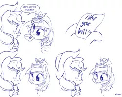Size: 2400x1920 | Tagged: safe, artist:dilarus, banned from derpibooru, deleted from derpibooru, derpibooru import, applejack, derpy hooves, earth pony, pegasus, pony, clothes, comic, cowboy hat, derpyjack, dialogue, female, flirting, hat, implied lesbian, lesbian, letter, mailmare, monochrome, mouth hold, open mouth, paper, shipping, simple background, smiling, speech bubble, stetson, uniform, white background