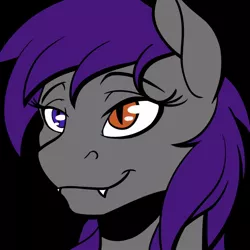 Size: 800x800 | Tagged: safe, artist:acesential, banned from derpibooru, deleted from derpibooru, derpibooru import, oc, oc:sonar amethyst, unofficial characters only, bat pony, pony, heterochromia, looking at you, pony face, solo