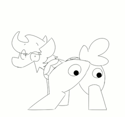 Size: 900x843 | Tagged: safe, artist:input-command, banned from derpibooru, deleted from derpibooru, derpibooru import, oc, oc:braps, unofficial characters only, pony, animated, butt, butt shake, gif, googly eyes, plot, solo