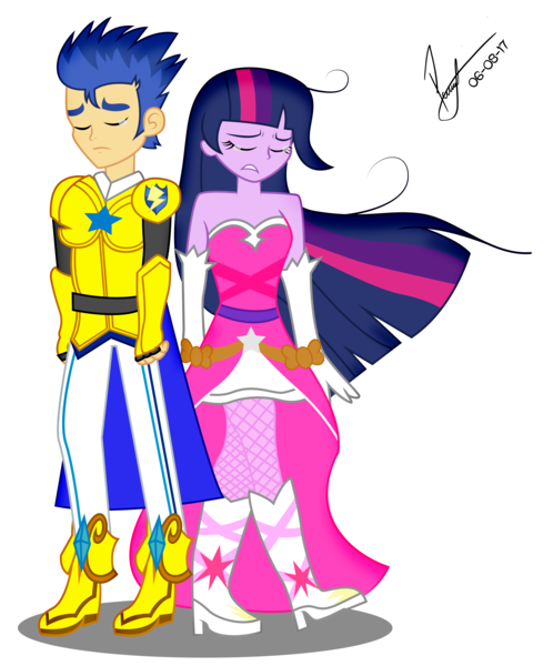 Size: 9296x11190 | Tagged: safe, artist:paulysentry, banned from derpibooru, deleted from derpibooru, derpibooru import, flash sentry, twilight sparkle, equestria girls, absurd resolution, armor, clothes, crying, dress, fall formal outfits, female, flashlight, male, shipping, simple background, straight, transparent background, vector