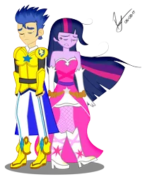 Size: 9296x11190 | Tagged: safe, artist:paulysentry, banned from derpibooru, deleted from derpibooru, derpibooru import, flash sentry, twilight sparkle, equestria girls, absurd resolution, armor, clothes, crying, dress, fall formal outfits, female, flashlight, male, shipping, simple background, straight, transparent background, vector
