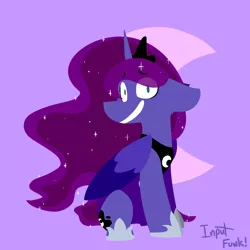 Size: 3000x3000 | Tagged: safe, artist:input-command, artist:lilfunkman, banned from derpibooru, deleted from derpibooru, derpibooru import, princess luna, alicorn, pony, collaboration, female, grin, looking at you, mare, smiling, solo