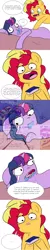 Size: 1300x6500 | Tagged: safe, artist:changeling-collective, artist:little-tweenframes, artist:rawrienstein, artist:tjpones, banned from derpibooru, deleted from derpibooru, derpibooru import, sci-twi, sunset shimmer, twilight sparkle, ponified, pony, unicorn, series:sciset diary, blueberry, collaboration, comic, dialogue, drool, equestria girls ponified, female, flashback, food, hoof hold, it was all a dream, lesbian, sciset's blueberry divorce, scitwishimmer, shipping, speech bubble, sunsetsparkle