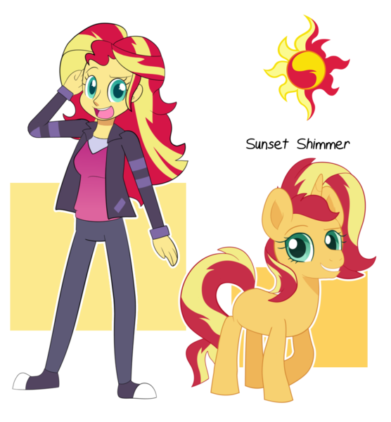 Size: 1000x1080 | Tagged: safe, artist:little-tweenframes, banned from derpibooru, deleted from derpibooru, derpibooru import, sunset shimmer, pony, unicorn, series:sciset diary, equestria girls, arm behind head, clothes, converse, cute, female, human ponidox, jacket, looking at you, mare, open mouth, self ponidox, shimmerbetes, shirt, shoes, simple background, smiling, solo, transparent background