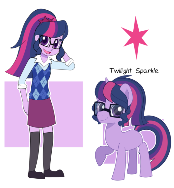 Size: 1000x1080 | Tagged: safe, artist:little-tweenframes, banned from derpibooru, deleted from derpibooru, derpibooru import, sci-twi, twilight sparkle, ponified, pony, unicorn, series:sciset diary, equestria girls, argyle, arm behind head, clothes, cute, female, glasses, looking at you, mare, ponytail, raised hoof, reference sheet, shoes, simple background, skirt, socks, solo, sweater vest, transparent background