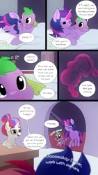 Size: 720x1280 | Tagged: safe, artist:little-tweenframes, banned from derpibooru, deleted from derpibooru, derpibooru import, moondancer, princess ember, sci-twi, spike, sunset shimmer, twilight sparkle, ponified, pony, comic:an ace of hearts, series:sciset diary, alternate hairstyle, comic, cute, ember the cat, equestria girls ponified, female, glasses, lesbian, levitation, licking, magic, photo, picture, pregnant, scitwishimmer, shipping, sleeping, sleepy, sunsetsparkle, telekinesis, tongue out, waking up