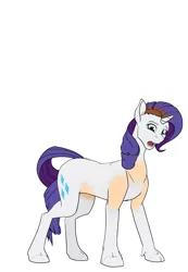 Size: 888x1280 | Tagged: safe, artist:acesential, banned from derpibooru, deleted from derpibooru, derpibooru import, part of a set, rarity, unicorn, female, human to pony, light skin, nudity, open mouth, set:rarity tf/tg, solo, teeth, tongue out, transformation, transgender transformation