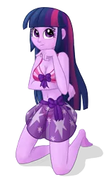 Size: 1205x2048 | Tagged: suggestive, artist:verumteednp, banned from derpibooru, deleted from derpibooru, derpibooru import, twilight sparkle, equestria girls, adorasexy, barefoot, belly button, bikini, bow, bow swimsuit, breasts, clothes, cute, feet, female, kneeling, pink swimsuit, requested art, sarong, see-through, see-through skirt, sexy, simple background, skirt, smiling, solo, solo female, striped swimsuit, stupid sexy twilight, swimsuit, transparent background