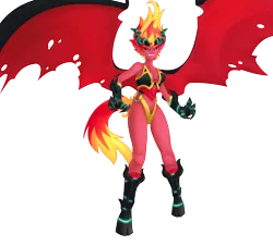 Size: 4096x3703 | Tagged: suggestive, artist:verumteednp, banned from derpibooru, deleted from derpibooru, derpibooru import, sunset shimmer, demon, succubus, equestria girls, absurd resolution, belly button, breasts, busty sunset shimmer, claws, clothes, cloven hooves, crossover, curved horn, fangs, female, heroes of might and magic, horn, horns, intimidating, might and magic, requested art, simple background, solo, solo female, sunset satan, tattered, tattered wings, transparent background, wings