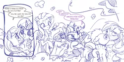 Size: 4000x2000 | Tagged: safe, artist:dilarus, banned from derpibooru, deleted from derpibooru, derpibooru import, big macintosh, carrot top, doctor whooves, fluttershy, golden harvest, octavia melody, time turner, twilight sparkle, twilight sparkle (alicorn), alicorn, earth pony, pegasus, pony, meet-the-pones, abuse of power, blushing, clothes, cloud, comic, dialogue, disgusted, female, fluttertop, forced, forced gay, forced kiss, forced lesbian, gay, kissing, lesbian, macturner, male, partial color, raised hoof, scarf, scepter, shipper on deck, shipping, signature, simple background, sketch, speech bubble, tongue out, tree, twilight scepter, twilight the shipper, tyrant sparkle, varying degrees of want, white background