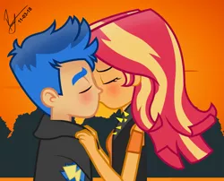 Size: 3413x2763 | Tagged: safe, artist:paulysentry, banned from derpibooru, deleted from derpibooru, derpibooru import, flash sentry, sunset shimmer, best trends forever, equestria girls, equestria girls series, blushing, eyes closed, female, flashimmer, kissing, male, shipping, straight, sunset