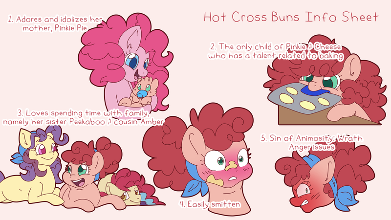 Size: 1920x1080 | Tagged: safe, artist:little-tweenframes, banned from derpibooru, deleted from derpibooru, derpibooru import, pinkie pie, oc, oc:amber, oc:hot cross buns, oc:peekaboo, earth pony, pony, comic:animosity is magic, offspring, parent:cheese sandwich, parent:maud pie, parent:pinkie pie, parent:trenderhoof, parents:cheesepie, parents:trendermaud