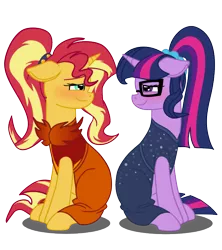 Size: 640x720 | Tagged: safe, artist:verumteednp, banned from derpibooru, deleted from derpibooru, derpibooru import, sci-twi, sunset shimmer, twilight sparkle, ponified, pony, unicorn, comic:night at the gala, series:sunlight horizons, equestria girls, alternate hairstyle, animated, animated png, blushing, boop, clothes, dress, equestria girls ponified, female, lesbian, looking at each other, noseboop, nuzzling, ponytail, scitwishimmer, shipping, simple background, smiling, sunsetsparkle, transparent background, unicorn sci-twi