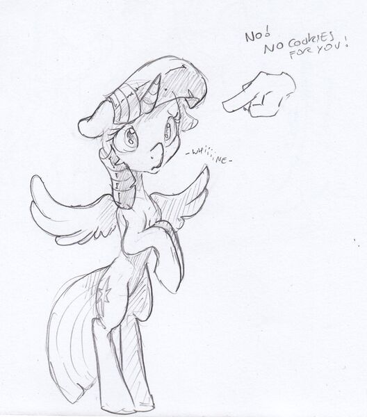 Size: 1354x1540 | Tagged: safe, artist:dilarus, banned from derpibooru, deleted from derpibooru, derpibooru import, twilight sparkle, twilight sparkle (alicorn), alicorn, pony, cute, dialogue, disembodied hand, evil, hand, pure unfiltered evil, rearing, traditional art, twiabetes