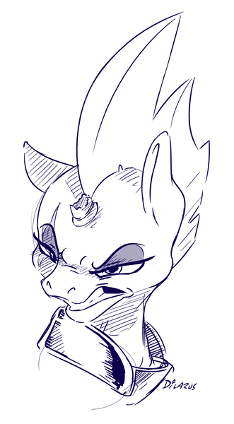 Size: 1426x2585 | Tagged: safe, artist:dilarus, banned from derpibooru, deleted from derpibooru, derpibooru import, tempest shadow, pony, unicorn, broken horn, bust, gritted teeth, horn, monochrome, portrait, sketch, solo