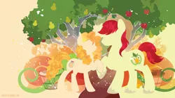 Size: 3840x2160 | Tagged: safe, artist:spacekitty, banned from derpibooru, deleted from derpibooru, derpibooru import, bright mac, pear butter, earth pony, pony, the perfect pear, apple, apple tree, basket, brightbutter, colored hooves, cowboy hat, cutie mark, female, food, hat, hooves, lineless, male, mare, minimalist, modern art, pair, pear, pear tree, shipping, silhouette, stallion, straight, tree, unshorn fetlocks, wallpaper