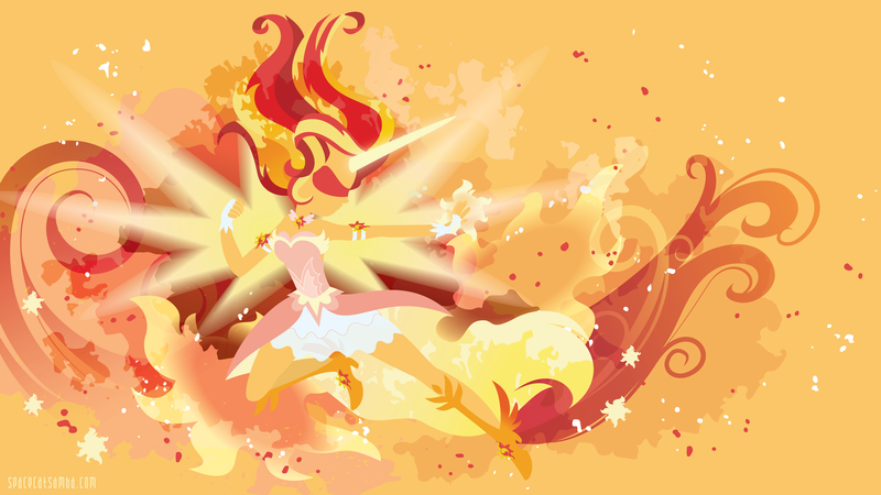 Size: 3840x2160 | Tagged: safe, artist:spacekitty, banned from derpibooru, deleted from derpibooru, derpibooru import, sunset shimmer, equestria girls, friendship games, daydream shimmer, female, silhouette, solo, vector, wallpaper