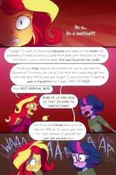 Size: 1000x1500 | Tagged: safe, artist:little-tweenframes, banned from derpibooru, deleted from derpibooru, derpibooru import, sci-twi, sunset shimmer, twilight sparkle, oc, oc:sparkling sapphire, comic:homing in place, series:sciset diary, equestria girls, alternate hairstyle, angry, argument, armor piercing question, clothes, comic, crying, female, finger, furious, glasses, implied sparkling sapphire, lesbian, scitwishimmer, screaming, shipping, shit just got real, sunsetsparkle