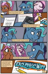 Size: 776x1200 | Tagged: safe, artist:acesential, banned from derpibooru, deleted from derpibooru, derpibooru import, oc, oc:bowtie, oc:mirage, oc:tiebreaker, comic:new beginnings, comic