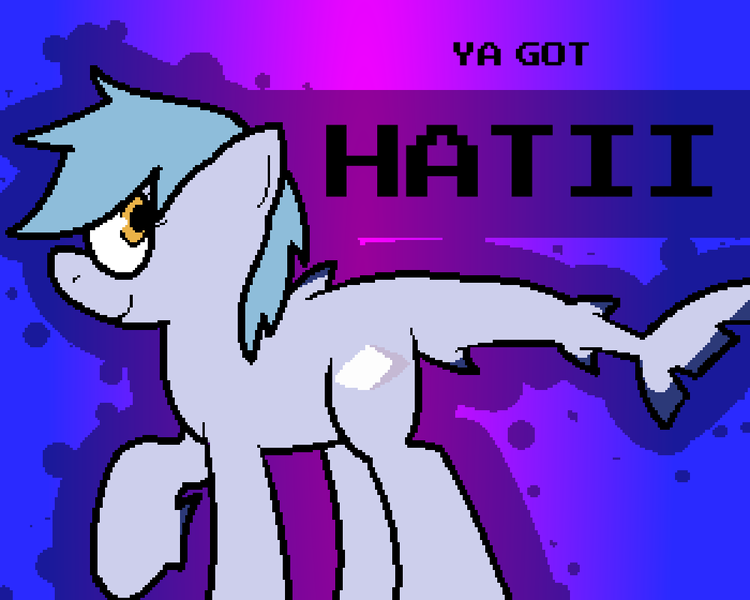 Size: 1000x800 | Tagged: safe, artist:pokefound, banned from derpibooru, deleted from derpibooru, derpibooru import, oc, oc:hatii, unofficial characters only, original species, pony, shark, shark pony, banned from equestria daily, abstract background, female, fins, looking back, mare, smiling