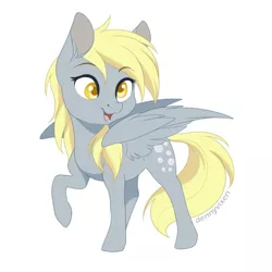 Size: 762x762 | Tagged: safe, artist:dvixie, banned from derpibooru, deleted from derpibooru, derpibooru import, derpy hooves, pegasus, pony, cute, derpabetes, female, raised hoof, simple background, solo, white background