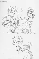 Size: 3031x4541 | Tagged: safe, artist:dilarus, banned from derpibooru, deleted from derpibooru, derpibooru import, fluttershy, pegasus, pony, alternate hairstyle, monochrome, punkershy, short tail, tallershy, traditional art