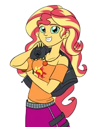 Size: 1280x1696 | Tagged: safe, artist:verumteednp, banned from derpibooru, deleted from derpibooru, derpibooru import, sunset shimmer, equestria girls, equestria girls series, clothes, cute, female, geode of empathy, jacket, leather, leather jacket, magical geodes, shimmerbetes, simple background, skirt, smiling, solo, sunset shimmer day, transparent background