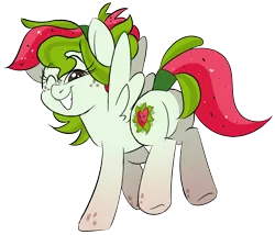 Size: 2968x2536 | Tagged: safe, artist:taaffeiite, banned from derpibooru, deleted from derpibooru, derpibooru import, oc, oc:watermelana, unofficial characters only, pegasus, pony, colored sketch, cutie mark, female, freckles, gradient hooves, grin, mare, one eye closed, raised hoof, rear view, simple background, sketch, smiling, solo, transparent background, wink