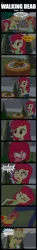 Size: 1475x10100 | Tagged: semi-grimdark, artist:paulysentry, banned from derpibooru, deleted from derpibooru, derpibooru import, apple bloom, applejack, sunset shimmer, fish, undead, zombie, comic:the walking dead, equestria girls, equestria girls series, boots, clothes, comic, shoes