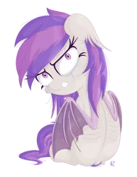 Size: 1795x2326 | Tagged: semi-grimdark, artist:vito, banned from derpibooru, deleted from derpibooru, derpibooru import, oc, oc:dusk dancer, bat pony, pony, angry, crying, emaciated, scared, sitting, starvation, starving