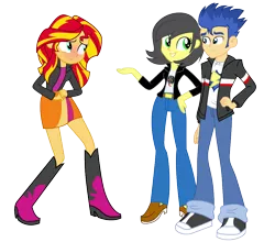 Size: 1000x880 | Tagged: safe, artist:paulysentry, banned from derpibooru, deleted from derpibooru, derpibooru import, flash sentry, sunset shimmer, oc, oc:pauly sentry, equestria girls, female, flashimmer, male, shipping, straight