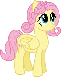 Size: 702x896 | Tagged: safe, artist:amrasfelagund, banned from derpibooru, deleted from derpibooru, derpibooru import, fluttershy, pony, alternate hairstyle, backstory in description, description is relevant, friendship is magic: the next generation, headcanon in the description, shipping in the description, simple background, solo, transparent background