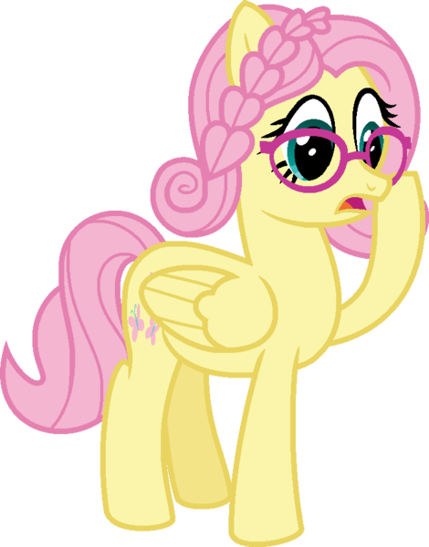 Size: 702x896 | Tagged: safe, artist:amrasfelagund, banned from derpibooru, deleted from derpibooru, derpibooru import, fluttershy, pony, adjusting glasses, alternate hairstyle, friendship is magic: the next generation, glasses, headcanon in the description, hipstershy, simple background, solo, transparent background