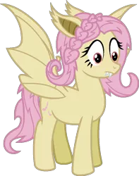 Size: 755x956 | Tagged: safe, artist:amrasfelagund, banned from derpibooru, deleted from derpibooru, derpibooru import, fluttershy, bat pony, pony, alternate hairstyle, bat ponified, flutterbat, friendship is magic: the next generation, headcanon in the description, race swap, simple background, solo, transparent background