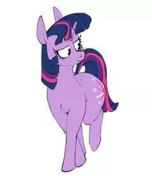 Size: 839x973 | Tagged: safe, artist:sand-filled-scarecrow, banned from derpibooru, deleted from derpibooru, derpibooru import, twilight sparkle, pony, unicorn, butt, female, looking back, mare, plot, simple background, solo, thicc ass, thick, unicorn twilight, white background