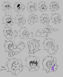 Size: 7772x9393 | Tagged: safe, artist:taaffeiite, banned from derpibooru, deleted from derpibooru, derpibooru import, oc, oc:cyberia starlight, unofficial characters only, earth pony, pony, :p, >:3, absurd resolution, angry, blood, blushing, cider, confused, crying, dialogue, expressions, female, gray background, grin, heart eyes, lineart, mare, monochrome, open mouth, purple blood, sharp teeth, silly, simple background, sketch, sketch dump, smiling, solo, speech bubble, spit take, surprised, sweat, sweating profusely, teary eyes, teeth, then perish, tongue out, wingding eyes