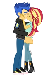 Size: 3397x5283 | Tagged: safe, artist:paulysentry, banned from derpibooru, deleted from derpibooru, derpibooru import, flash sentry, sunset shimmer, equestria girls, equestria girls series, clothes, converse, female, flashimmer, kissing, male, shipping, shoes, sneakers, straight, vector