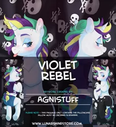 Size: 800x876 | Tagged: safe, artist:angstfish, banned from derpibooru, deleted from derpibooru, derpibooru import, rarity, pony, alternate hairstyle, body pillow, punk, raripunk, solo, watermark