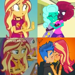 Size: 540x540 | Tagged: safe, artist:paulysentry, artist:徐詩珮, banned from derpibooru, deleted from derpibooru, derpibooru import, edit, edited screencap, screencap, flash sentry, glitter drops, sunset shimmer, tempest shadow, equestria girls, equestria girls series, spring breakdown, spoiler:eqg series (season 2), equestria girls-ified, female, flashimmer, glittershadow, lesbian, male, meme, shipping, straight