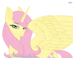 Size: 1021x805 | Tagged: safe, artist:minelvi, artist:northerndawnart, banned from derpibooru, deleted from derpibooru, derpibooru import, fluttershy, alicorn, pony, alicornified, collaboration, colored, female, fluttercorn, image, lidded eyes, lineart re-colour, mare, obtrusive watermark, png, race swap, simple background, solo, transparent background, watermark