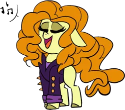Size: 748x655 | Tagged: safe, artist:taaffeiite, banned from derpibooru, deleted from derpibooru, derpibooru import, adagio dazzle, ponified, earth pony, pony, equestria girls, equestria girls series, find the magic, spoiler:eqg series (season 2), chibi, clothes, equestria girls ponified, female, jacket, mare, open mouth, ponified siren, simple background, singing, solo, transparent background