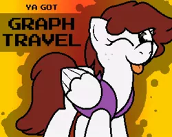 Size: 1000x800 | Tagged: safe, artist:pokefound, banned from derpibooru, deleted from derpibooru, derpibooru import, oc, oc:graph travel, unofficial characters only, pegasus, pony, banned from equestria daily, clothes, female, freckles, looking at you, mare, one eye closed, solo, tongue out, vest, wink