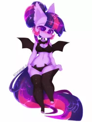 Size: 3000x4000 | Tagged: suggestive, artist:hiccupsdoesart, banned from derpibooru, deleted from derpibooru, derpibooru import, twilight sparkle, alicorn, anthro, blushing, breasts, clothes, socks, thick, thigh highs, twilight sparkle (alicorn)