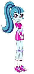 Size: 3978x8718 | Tagged: safe, artist:paulysentry, artist:rj-streak, banned from derpibooru, deleted from derpibooru, derpibooru import, sonata dusk, equestria girls, belly button, cleats, clothes, crossover, elbow pads, gloves, knee pads, midriff, shoes, shorts, simple background, sneakers, soccer shoes, socks, solo, sports, super mario strikers, transparent background, vector, wristband