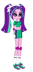 Size: 3978x8718 | Tagged: safe, artist:paulysentry, artist:rj-streak, banned from derpibooru, deleted from derpibooru, derpibooru import, aria blaze, equestria girls, clothes, crossover, elbow pads, gloves, knee pads, shoes, simple background, sneakers, soccer shoes, socks, solo, sports, super mario strikers, transparent background, vector