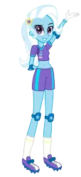 Size: 3979x8718 | Tagged: safe, artist:paulysentry, artist:rj-streak, banned from derpibooru, deleted from derpibooru, derpibooru import, trixie, equestria girls, clothes, crossover, elbow pads, gloves, hand behind back, knee pads, shoes, simple background, sneakers, soccer shoes, socks, solo, sports, super mario strikers, transparent background, vector