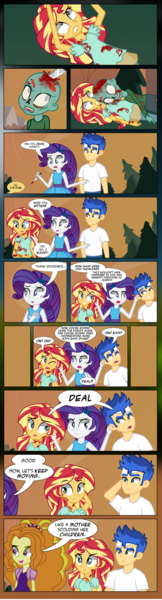 Size: 464x1722 | Tagged: semi-grimdark, artist:paulysentry, banned from derpibooru, deleted from derpibooru, derpibooru import, adagio dazzle, flash sentry, rarity, sunset shimmer, undead, zombie, comic:the walking dead, equestria girls, comic, female, male